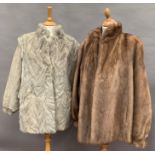 Light fur and suede ladies jacket by Martin Dyksman of Rotterdam together with a short mink jacket