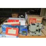 Eumig P8 Photo-Matic projector (no test), self contained reel chests, projection reels,