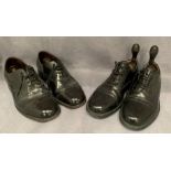 Two pairs of gentleman's black shoes by Clarks, etc - size 9 and 9.