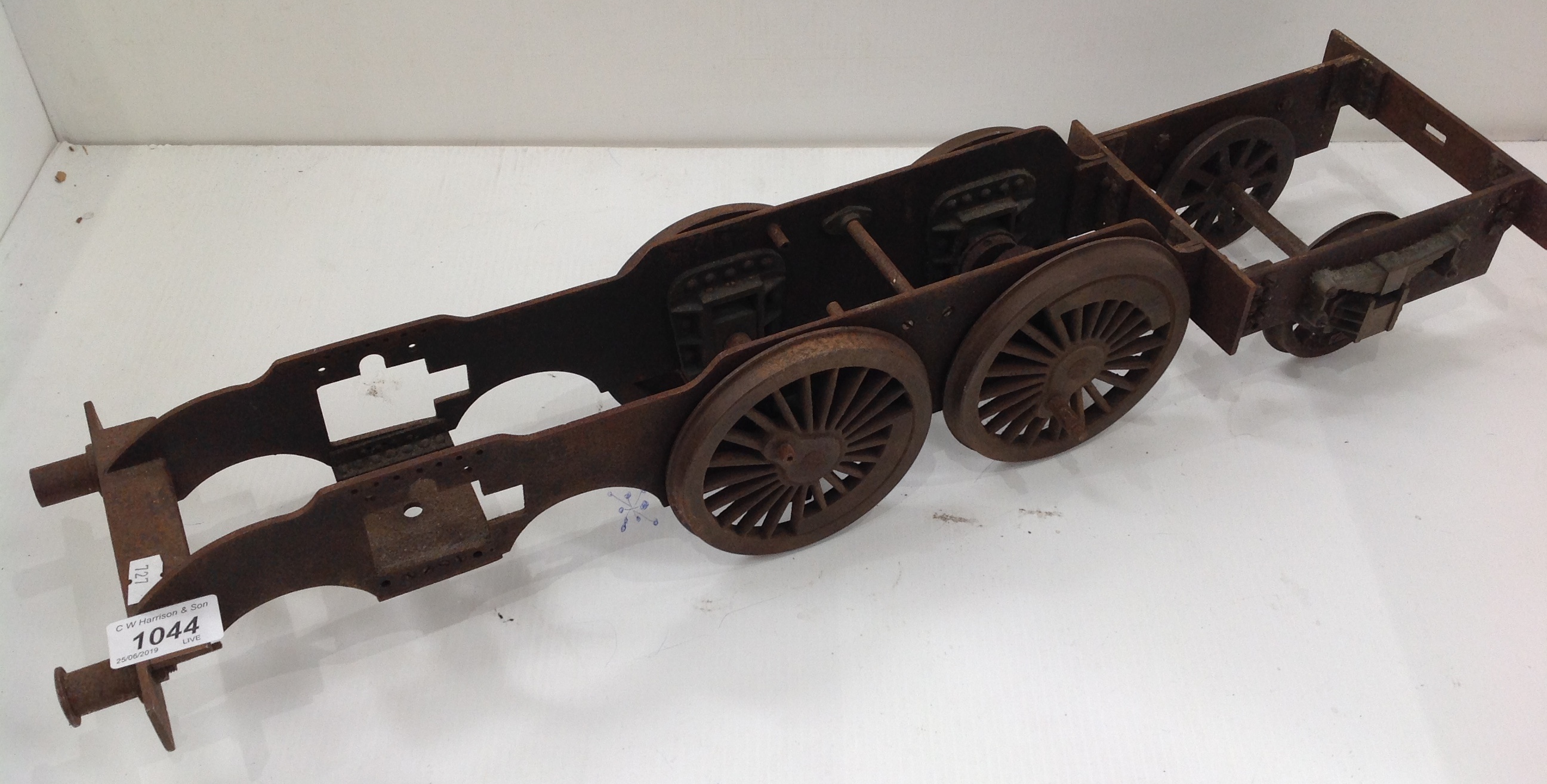 A scale model railway steam engine chassis 67cm long