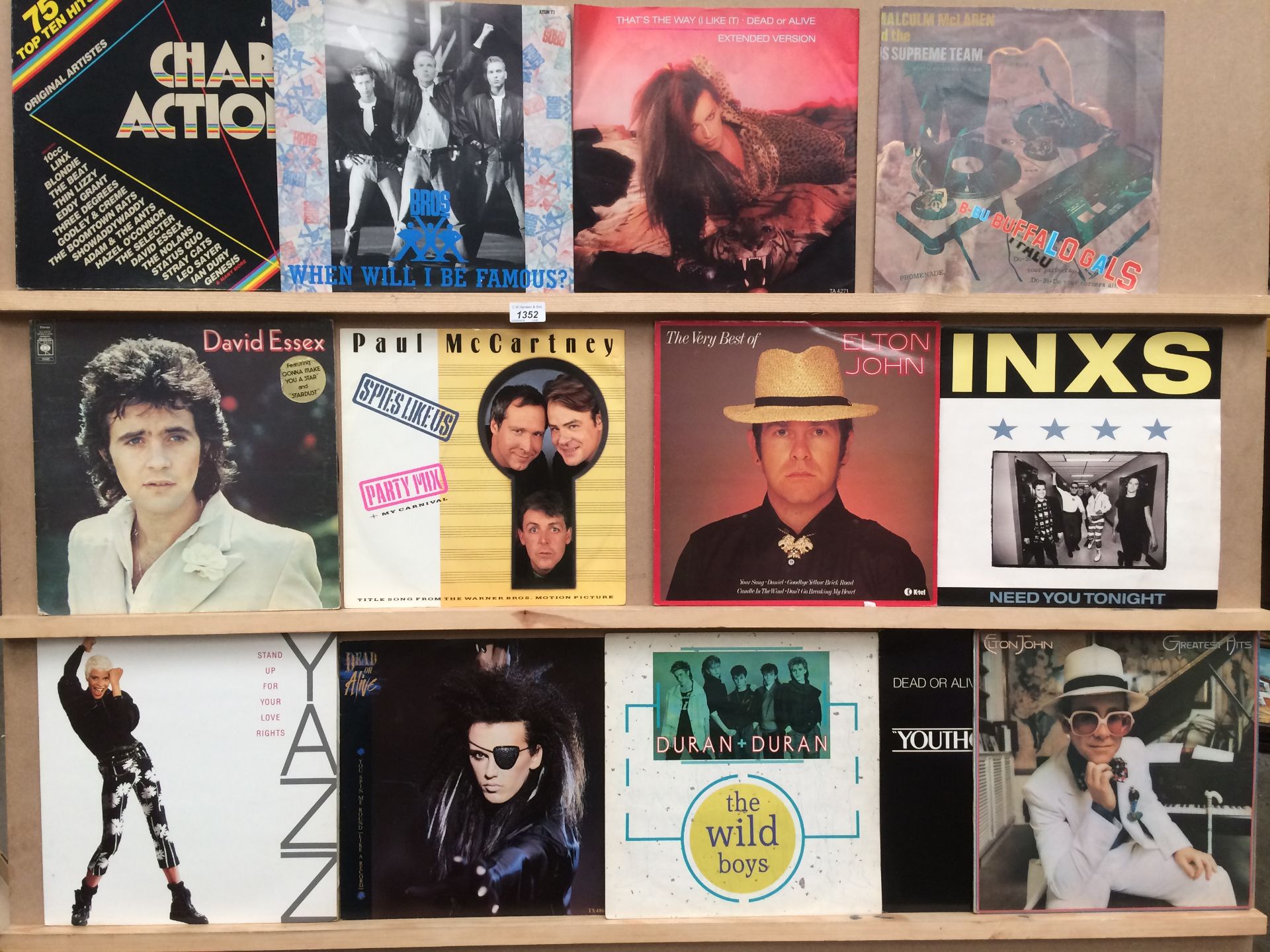 51 x assorted 12" vinyl records - David Essex, Elton John, INXS 'Need You Tonight ',