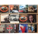 36 x assorted 12" vinyl records - mainly railway steam engines, plus Godspell, Abba,