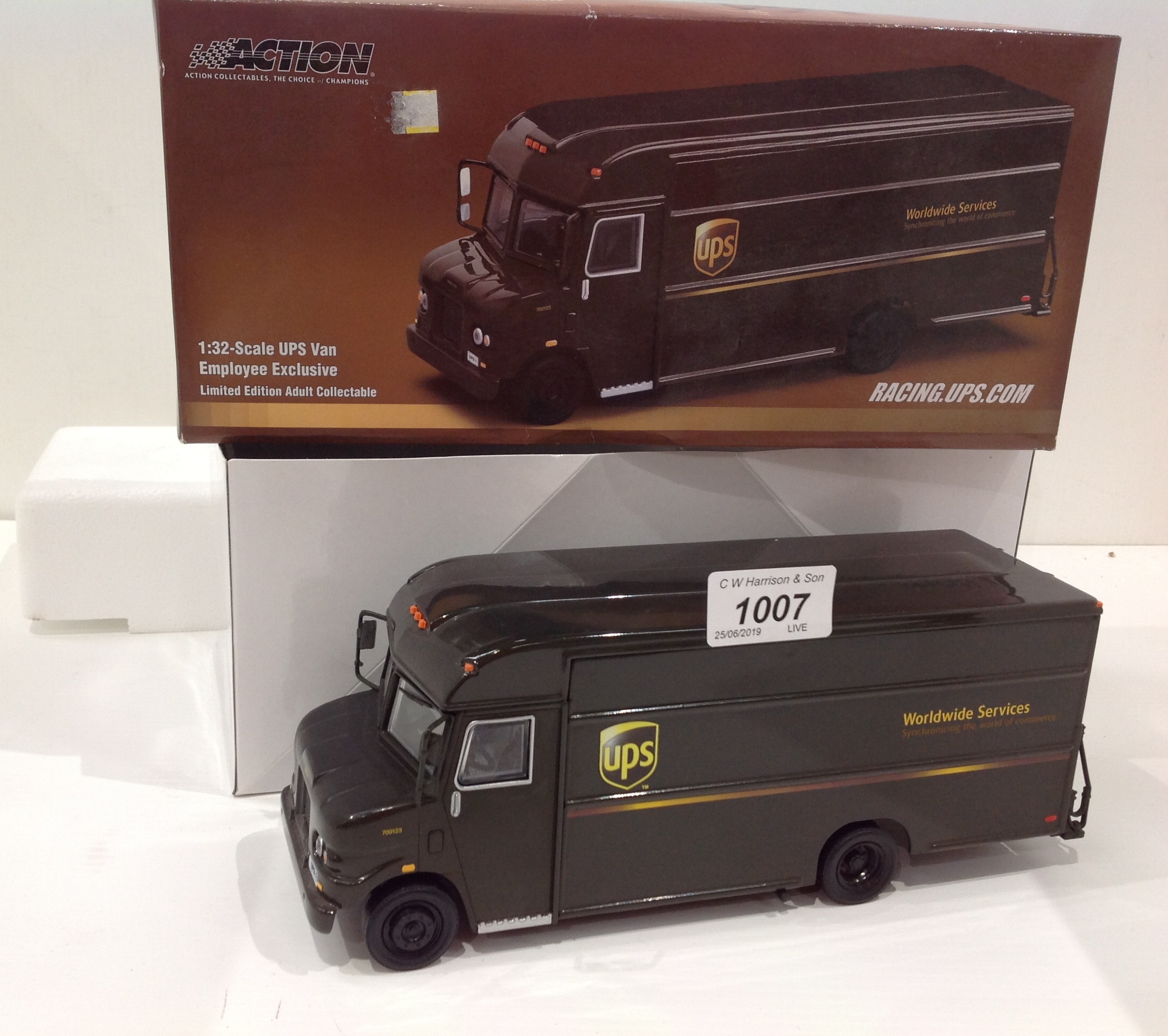 An Action Collectibles die cast model 1:32 scale UPS van Employee Exclusive (boxed)