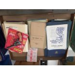 Contents to tray - a quantity of handwritten research notes, files, articles, notebook,