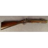A late 18th Century brass barrelled flintlock blunder buss by Starnes of Rumford with hinged spring