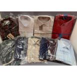 Box and contents - nine gentleman's shirts by Brook Taverner,