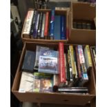 Contents to two boxes - a selection of books, magazines and DVDs relating to the RAF the Luftwaffe,