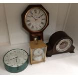 A Junghans stop clock, Enfield wood cased mantel clock,