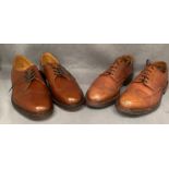 Two pairs of gentleman's shoes - brown Oxford by Loake size 9.5 and a pair of brown brogues size 9.