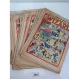 Contents to box - a quantity of The Wizard comics mainly late 1940s