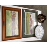 Two framed Terry Harrison prints Headingley (signed in pencil) and Lords,