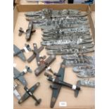 Contents to tray - cardboard model warships and aircraft