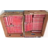 A collection of forty nine Dennis Wheatley books in red bindings with gilt decoration and one by