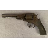 A 5 shot 54 bore Bentley patent double action percussion revolver,