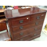 A mahogany five drawer (2 short,
