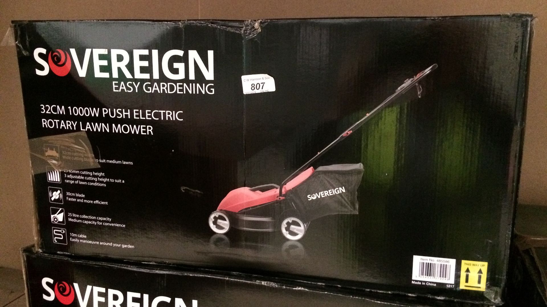 A Sovereign Easy Gardening 32cm 1000w push electric rotary lawn mower - boxed (seconds/returns)