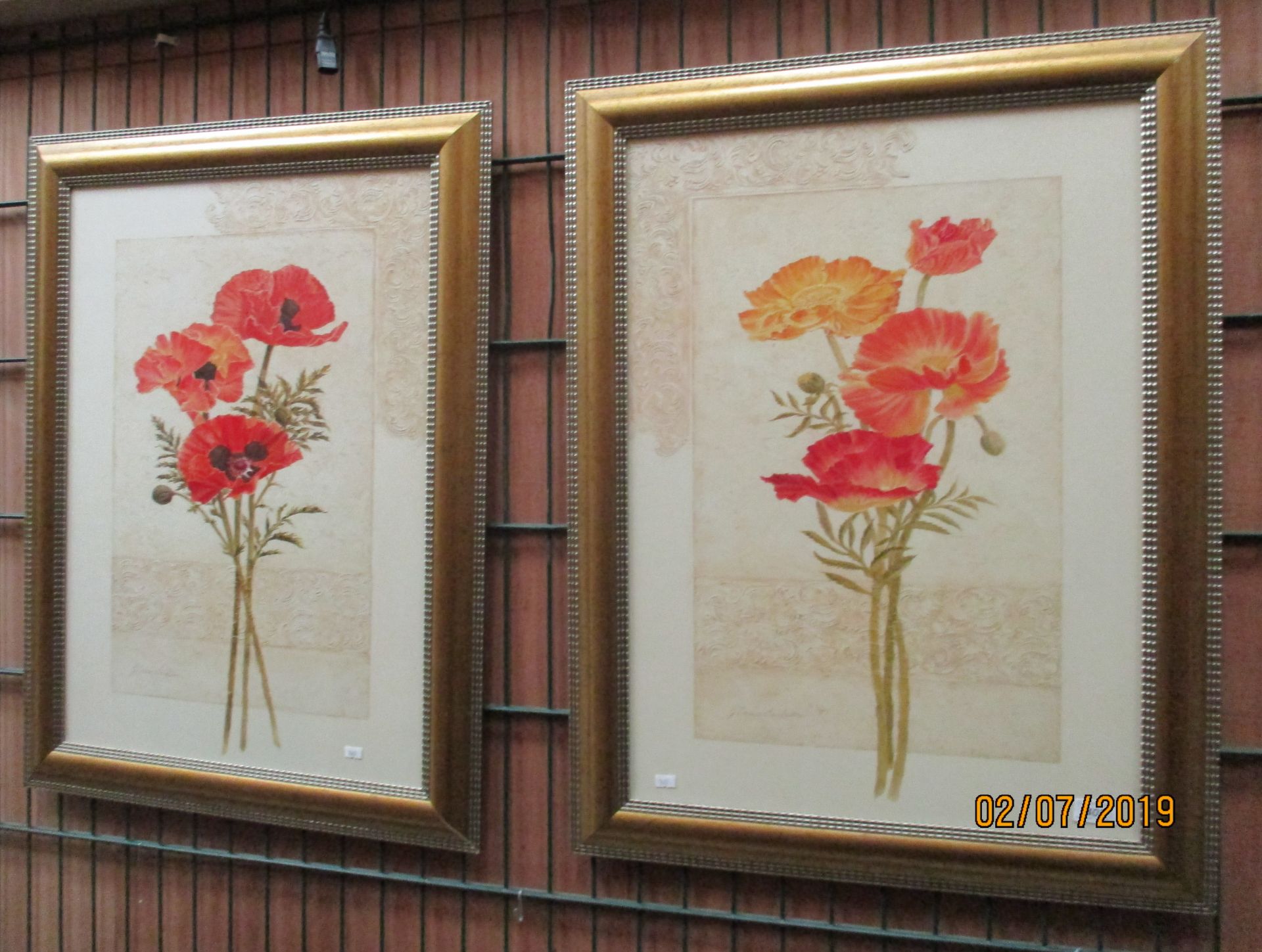 Gloria Eriksen two large framed prints of flowers