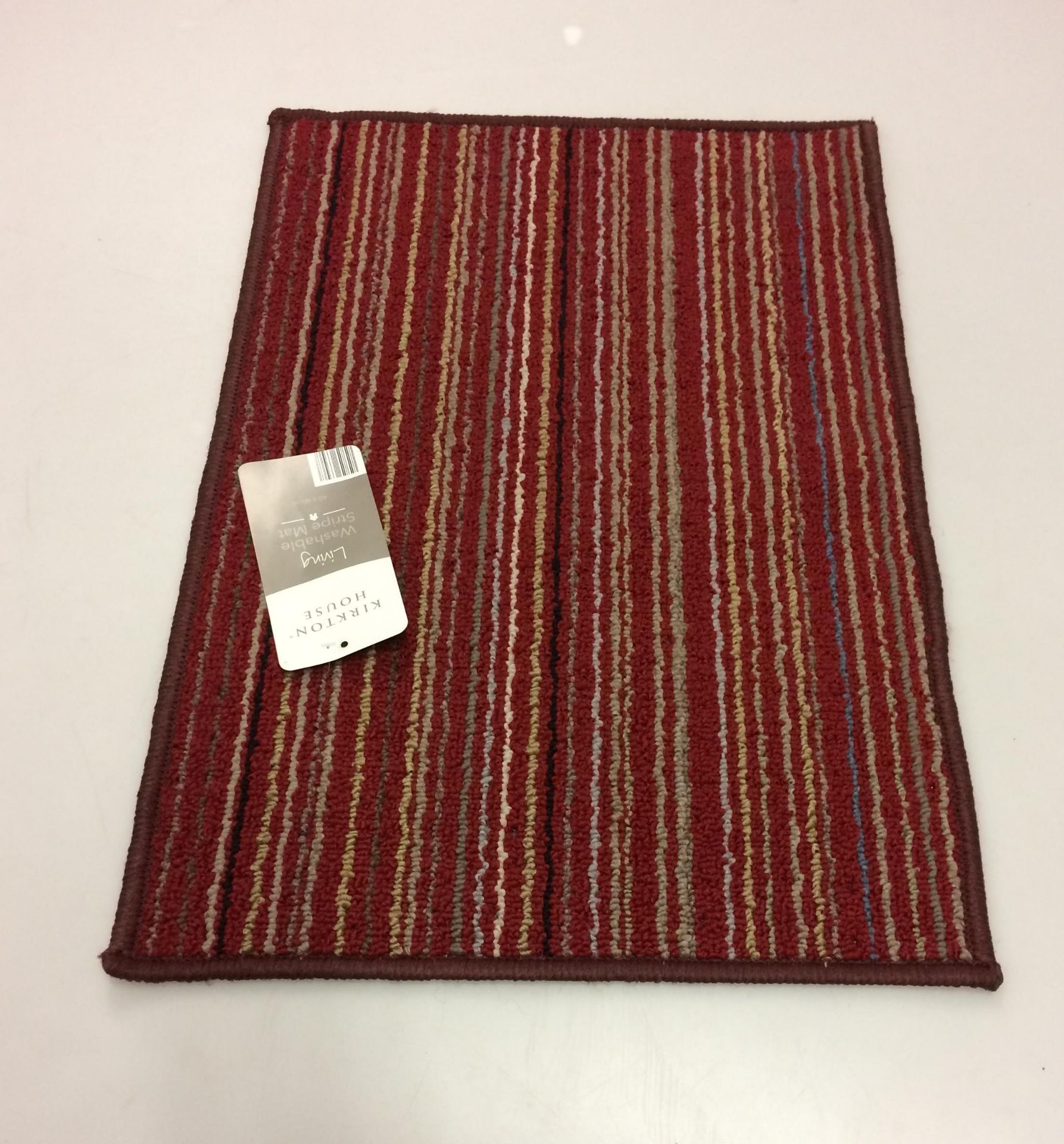 38 x Kirkton House red washable stripe door mats 40 x 60cm