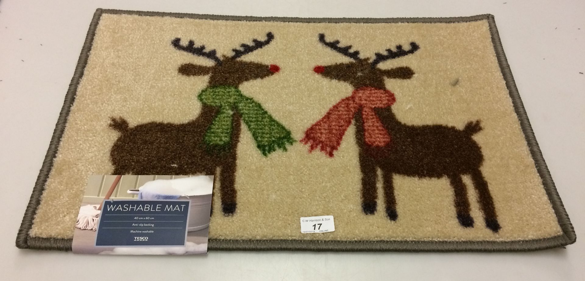 10 x Tesco reindeer washable door mats 40 x 60cm with anti-slip backing