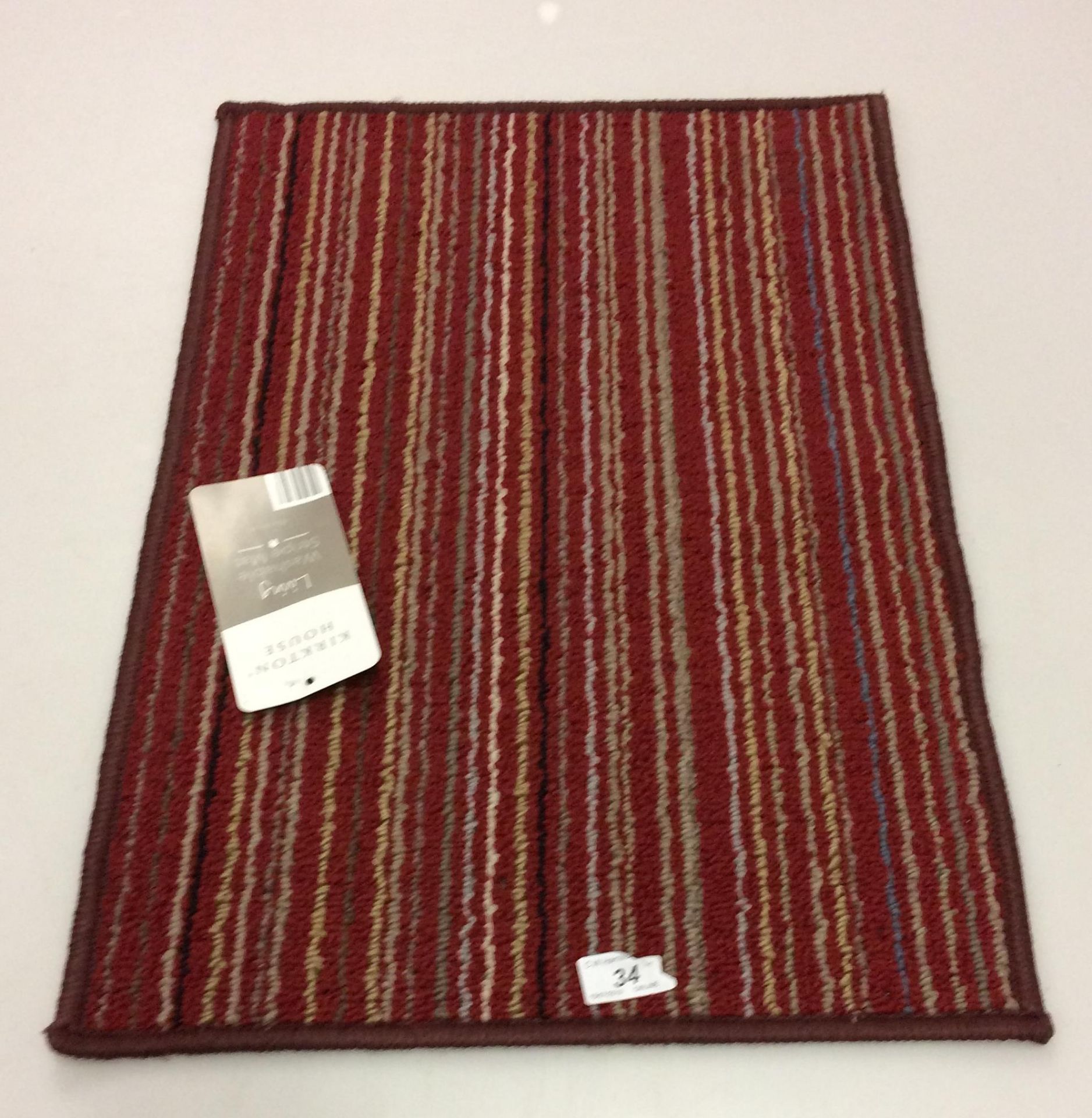 20 x Kirkton House red washable stripe door mats 40 x 60cm