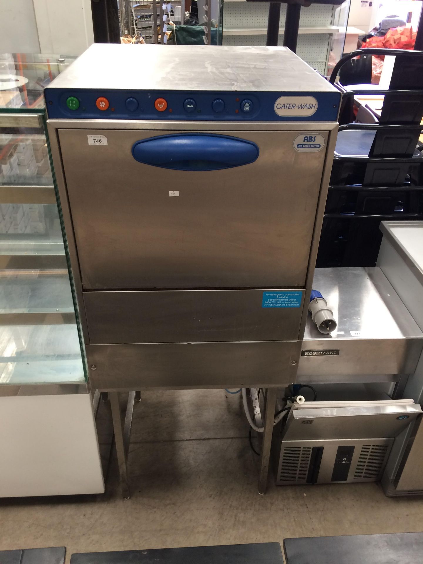 A Cater Wash CK50ABS stainless steel commercial glass washer on stand - single phase