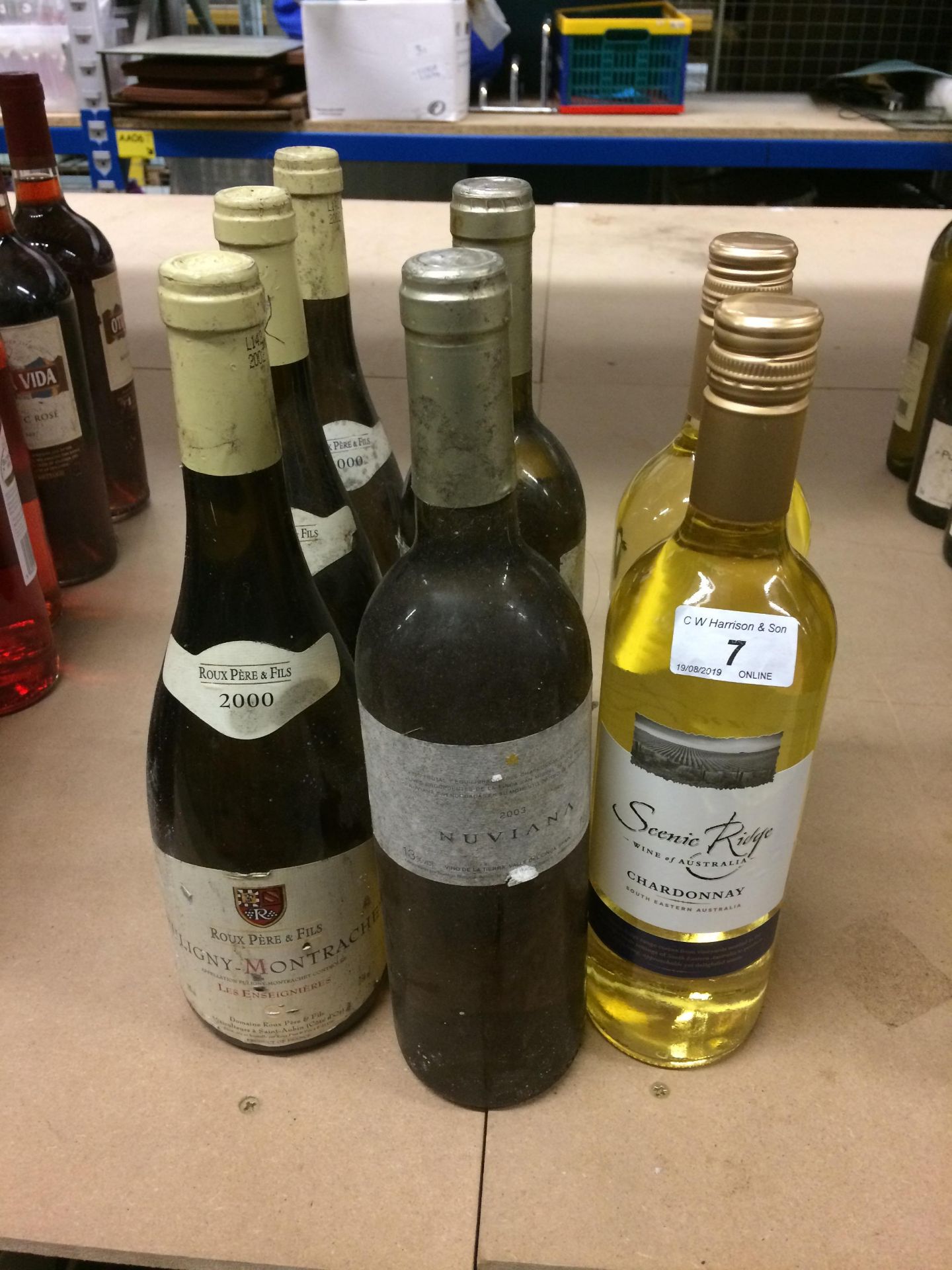 7 x items - 75cl bottles of Scenic Ridge Chardonnay wine,