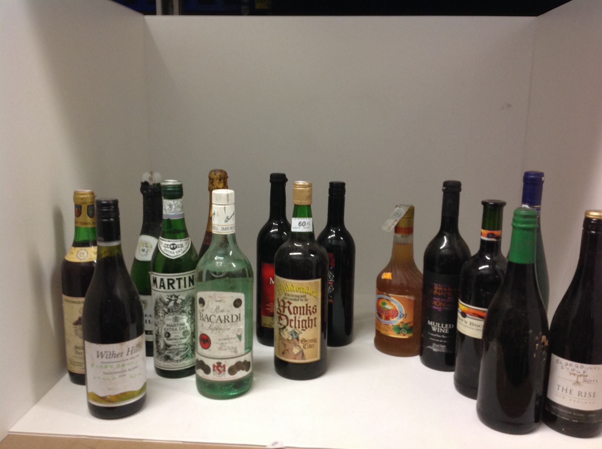 15 various bottles of mulled wine, Martini, white wine,