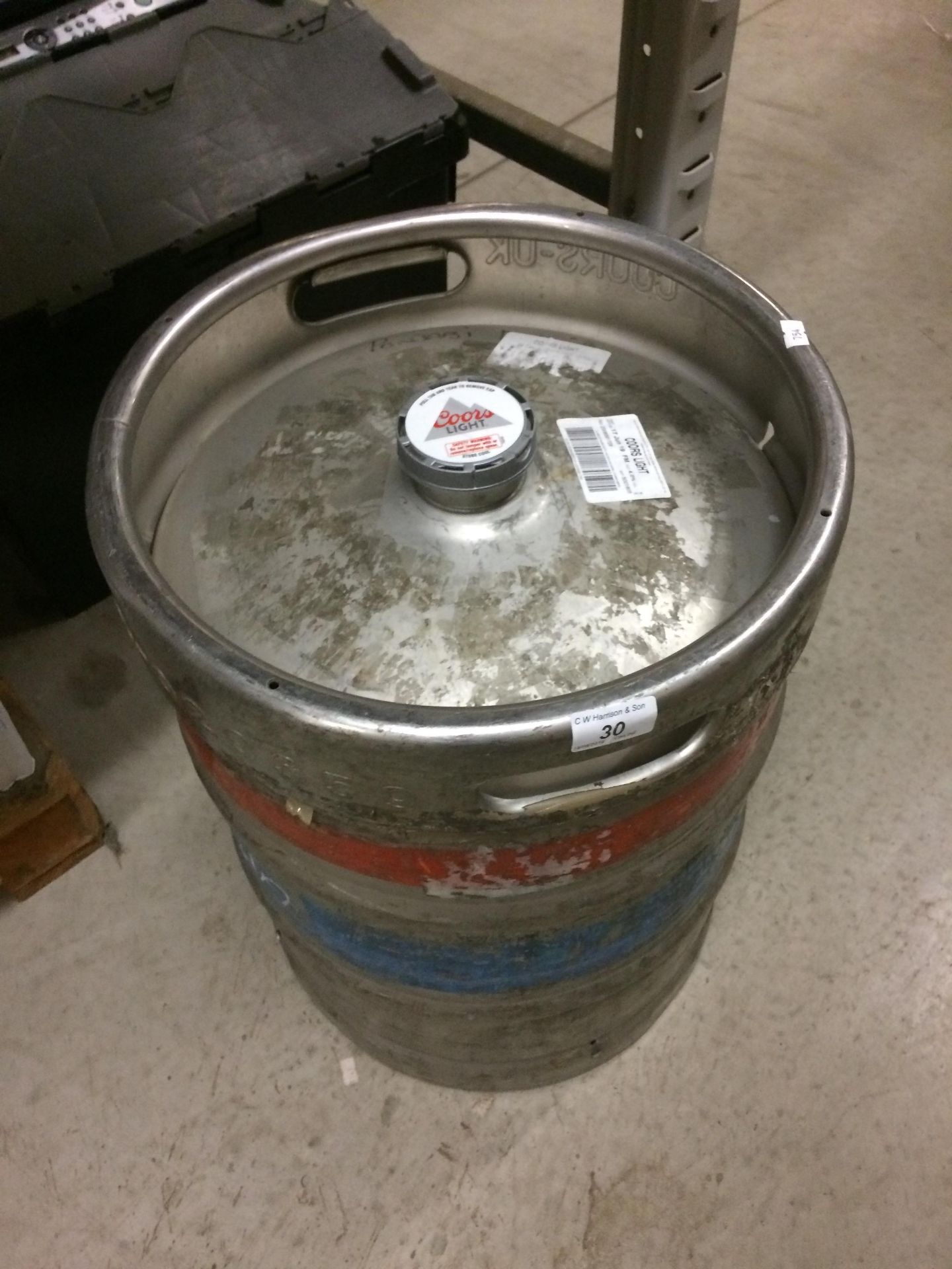 50 litre keg of Coors Light lager (Best Before 17.06.