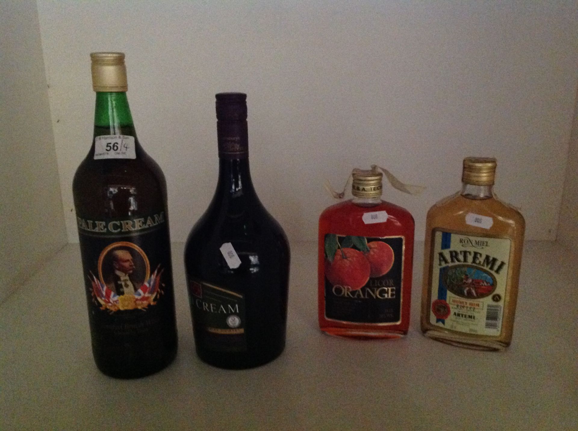 A one litre bottle of Irish Cream Liqueur, a one litre bottle of Pale Cream Fortified British wine,