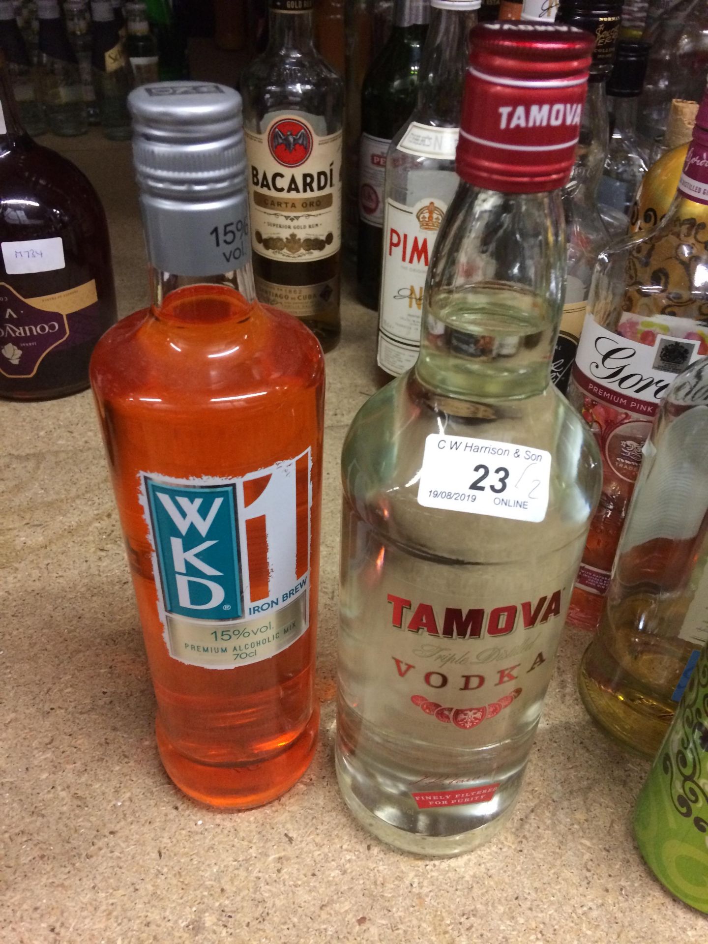 2 x items - 1litre bottle of Tamova vodka and a 70cl bottle of WKD Iron Brew alcoholic mix