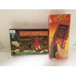 2 x items - Berwick Blow Football game and electronic "Split Second" hand held game,