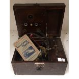 Telsen 351 morse code transmitter/receiver in wooden case complete with headphones and Wireless