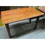 Oak finish dining table 122 x 70cm