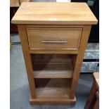 Light oak cabinet with single drawer and shelf 45 x 90cm high