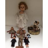 6 x assorted dolls,