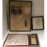 3 x items - embroidery - King George VI Coronation Route 1937,