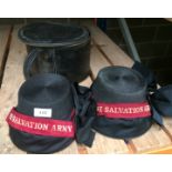 2 x Salvation Army bonnets in carrying case