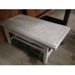 White painted stand with marble top