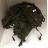Green canvas soldier's back pack