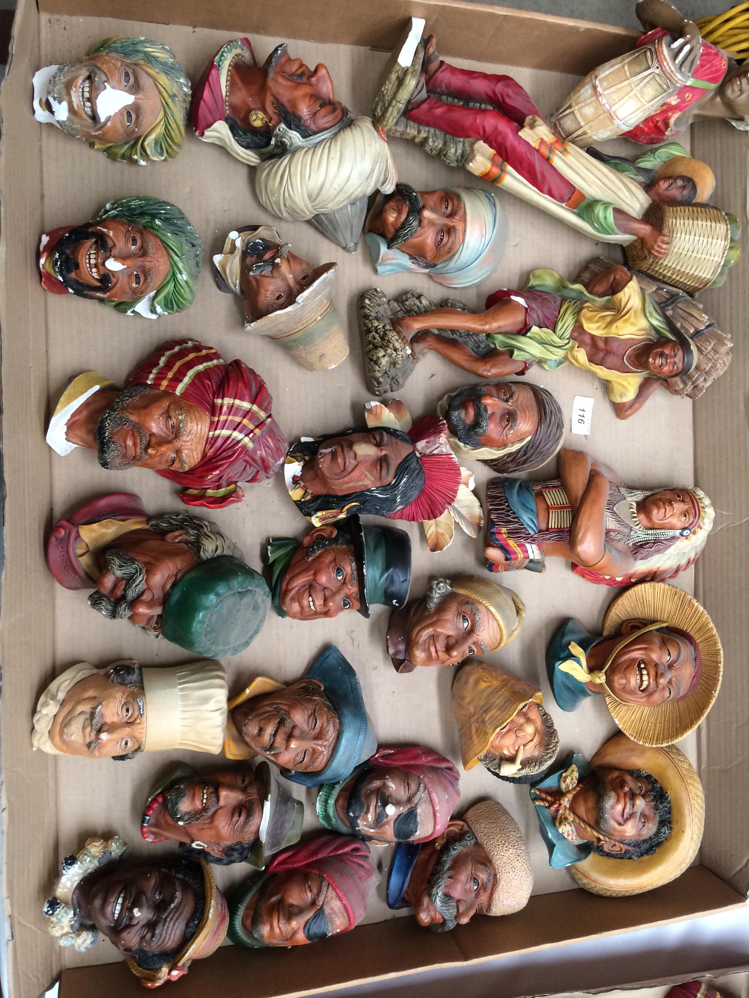 44 x Bossons assorted ceramic head and full body wall plaques