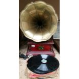 "His Master's Voice" Gramophone Co. Ltd. gramophone complete with a quantity of 78 r.p.m.