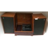 Dynatron CR102D Stereo cassette recorder in walnut case complete with pair of Dynatron LS1034