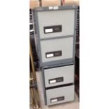A pair of Easiscan two tone grey metal filing cabinets