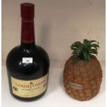 Two items - Courvoisier Cognac ice bucket and a 1970s Britvic pineapple ice bucket