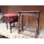 A mahogany framed piano stool by P.C. Grant Edinburgh (ref no.