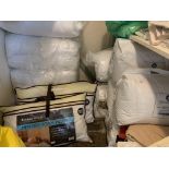 6 x new packaged duvets and a quantity of new pillows