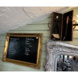 3 items - gilt framed ornate notice board,