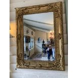 Ornate gilt framed wall mirror 120 x 90cm