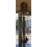 Bronze effect table lamp with a 1920s style shade - 90cm high