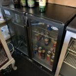 An Infrico double door under counter bottle chiller cabinet - no contents